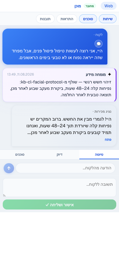 דוגמה: מענה אמפתי על חשש מפיסול פנים